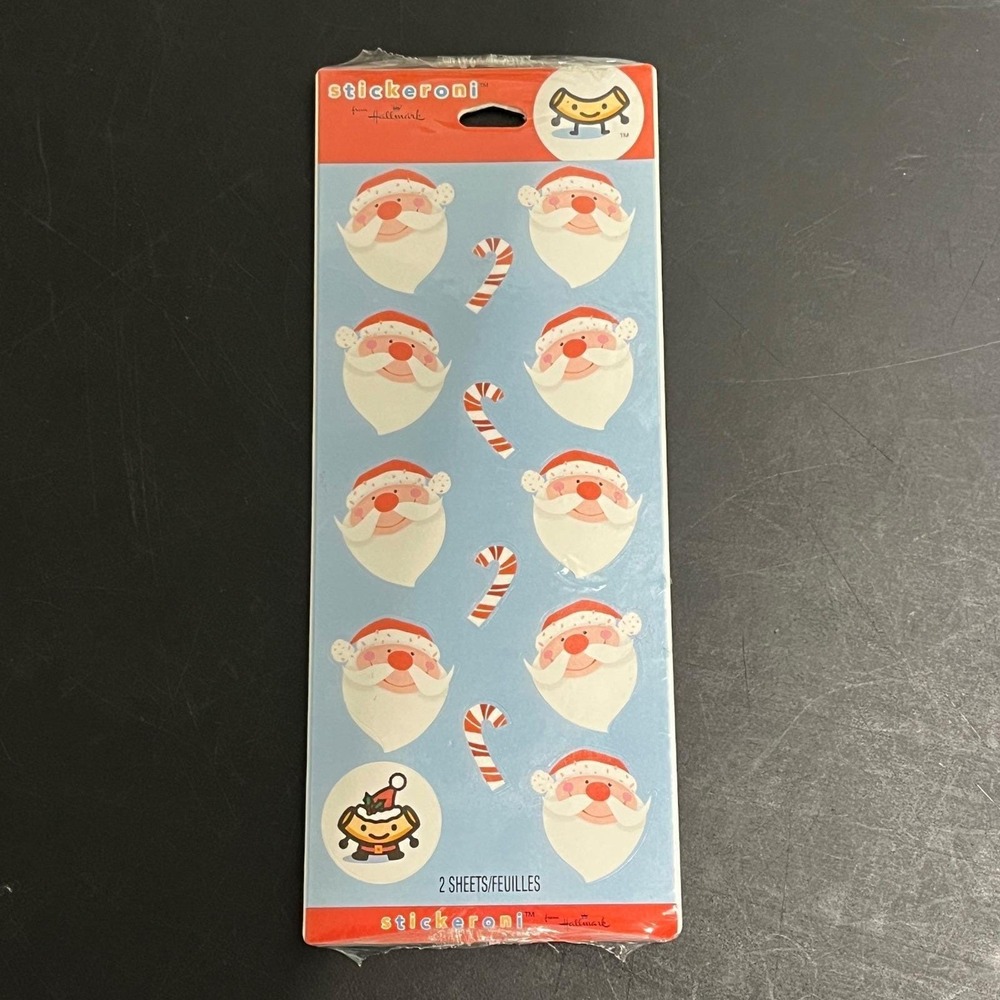 VTG Hallmark Stickeroni Santa Claus Stickers 2 Sheets New Christmas Cartoon
